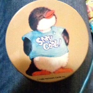 Hallmark Shirt Tales penguin Cheinco stay cool circular Tin